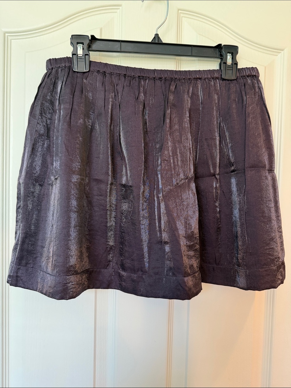 Frenchi Shimmery Dark Purple Mini Skirt